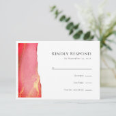 Elegante Roze RSVP Wedding Response Kaart (Staand voorkant)