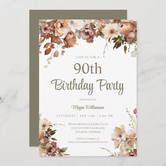 Elegante Roze Sage Groene Verrassing 50ste Verjaar Kaart (Voorkant / Achterkant)