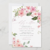 Elegante Roze Sakura Bloemen Baby in Bloom Shower Kaart (Voorkant)