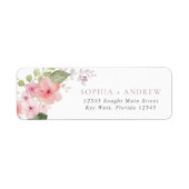 Elegante roze Sakura bloemen retour adres labels (Voorkant)