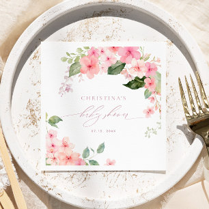 Elegante roze Sakura Flowers Baby shower servetten