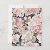 Elegante roze salie waterverf florale hortensia's save the date (Achterkant)
