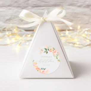 Elegante Roze & Saliegroen Bruiloftsfeest Ronde Sticker