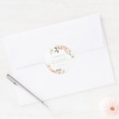 Elegante Roze & Saliegroen Bruiloftsfeest Ronde Sticker (Envelop)