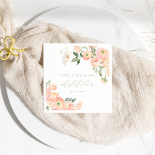Elegante Roze & Saliegroene Bruiloftsontbijt Serve Servet