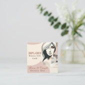 Elegante Roze Salon Korting Gift Card (Staand voorkant)