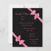 Elegante Roze Satijn Bogen 35e Verjaardag Kaart (Achterkant)