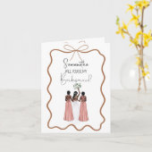 Elegante roze satijnen jurk bruidsmeisje voorstel kaart (Gele Bloem)