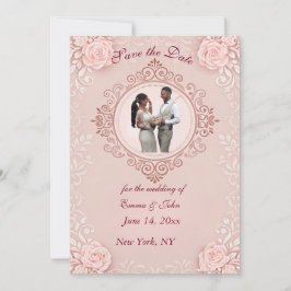 Elegante Roze Save the Date Kaart