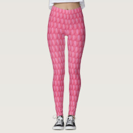 Elegante Roze Schaal Leggings voor Vrouwen