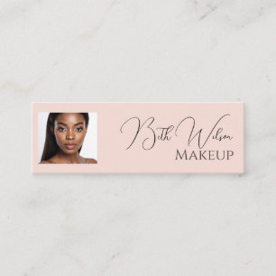 Elegante Roze Schoonheidsbedrijfsbranding Foto Mini Visitekaartje