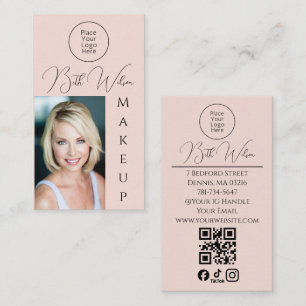 Elegante Roze Schoonheidsbedrijfsbranding Foto Visitekaartje