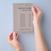Elegante Roze Schoonheidssalon Prijslijst Flyer (Hand)
