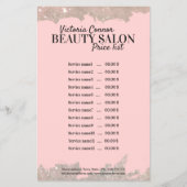 Elegante Roze Schoonheidssalon Prijslijst Flyer (Voorkant)