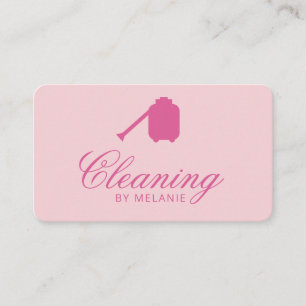 Elegante Roze Schoonmaakbedrijf Bedrijfskaart Visitekaartje