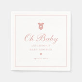 Elegante Roze Script Baby Shower Servet (Voorkant)