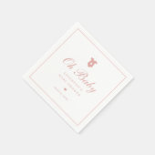 Elegante Roze Script Baby Shower Servet (Hoek)