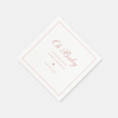 Elegante Roze Script Baby Shower Servet (Hoek)