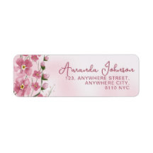 Elegante roze script botanische Waterverf