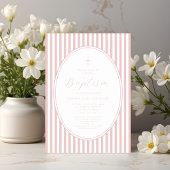 Elegante Roze Script Doopfeest Meisje Kaart