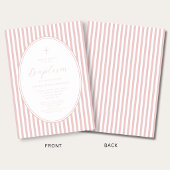 Elegante Roze Script Doopfeest Meisje Kaart