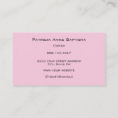 Elegante Roze Script Foto Make-up Bedrijf Visitekaartje (Achterkant)