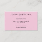 Elegante Roze Script Foto Make-up Visitekaartje (Achterkant)