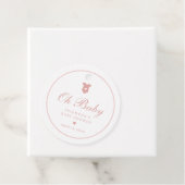 Elegante Roze Script Meisjes Oh Baby Shower Bedankjes Labels (In situ)