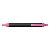 Elegante Roze Script Monogram Beginletters Naam Zwarte Inkt Pen (Achterkant)