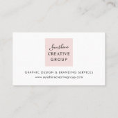 Elegante Roze Script Professionele Visitekaartje (Achterkant)