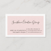 Elegante Roze Script Professionele Visitekaartje (Voorkant)