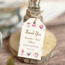 Elegante Roze Sierlijke Baby Shower Bloemen