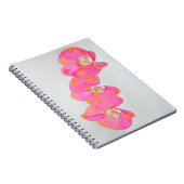 Elegante Roze sinaasappel waterverf bloemen orchid Notitieboek (Rechterzijde)