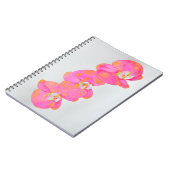 Elegante Roze sinaasappel waterverf bloemen orchid Notitieboek (Linkerzijde)