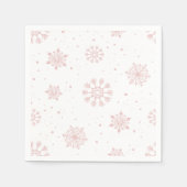 Elegante roze sneeuwvlokken Winter Wonderland Servet (Voorkant)
