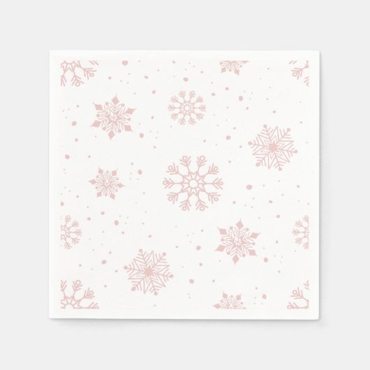 Elegante roze sneeuwvlokken Winter Wonderland Servet (Voorkant)