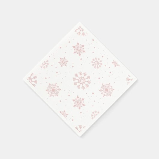 Elegante roze sneeuwvlokken Winter Wonderland Servet (Hoek)