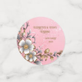 Elegante Roze Sparkle Wedding Achtergrond Confetti (Kleine voorkant)