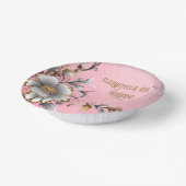 Elegante Roze Sparkle Wedding Achtergrond Papieren Kommen (Gebogen)