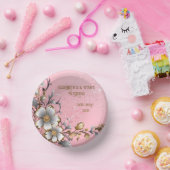 Elegante Roze Sparkle Wedding Achtergrond Papieren Kommen (Feest)