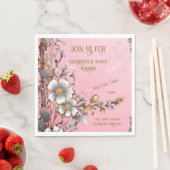 Elegante Roze Sparkle Wedding Achtergrond Servet (Insitu)