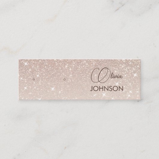 Elegante Roze Sparkly Sieraden Oorbel Display Mini Visitekaartje (Voorkant)