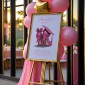 Elegante Roze Stiletto's & Afstudeerder Pet Afstud Poster