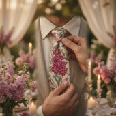 Elegante Roze Stockbloem Stropdas