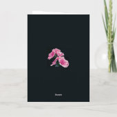 Elegante Roze Stokroos Malva Bloem Kaart (Achterkant)