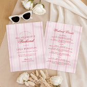 Elegante roze streep vrijgezellenweekend itinerary kaart