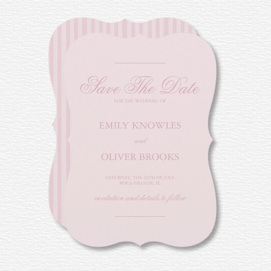 Elegante roze strepen bruiloft save the date