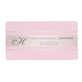 Elegante roze strepen Roze gestructureerd aangepas Etiket
