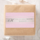 Elegante Roze Strepen Roze Gestructureerde Custom  Etiket (Insitu)