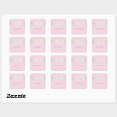 Elegante Roze Strepen Roze Getextureerde Monogram Vierkante Sticker (Vel)